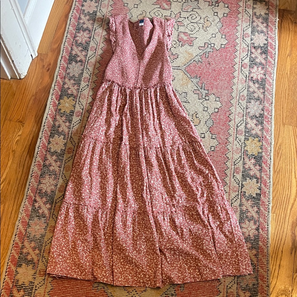 Old Navy Dusty Rose Floral Midi Dress